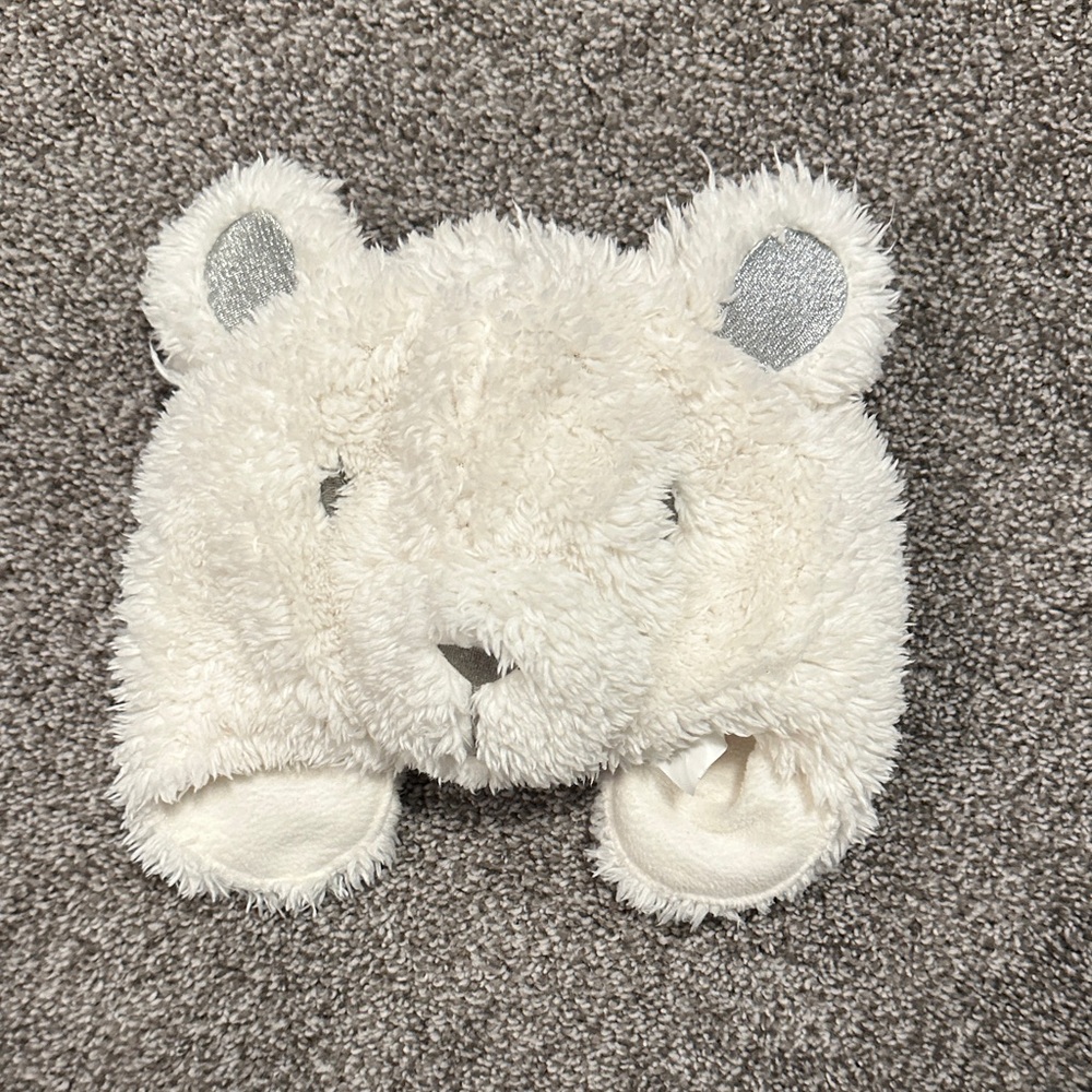 Plush White Bear Hat